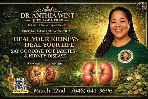 Join Dr. Anthia Wint’s Virtual Healing Workshop Heal Your Kidneys — Heal Your Life