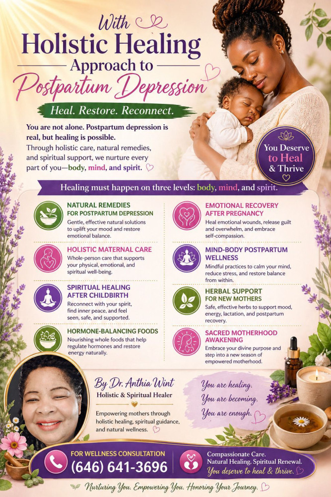 Holistic Healing for Postpartum Depression Many New Mothers Face Today By Dr. Anthia Wint, Holistic & Spiritual Healer